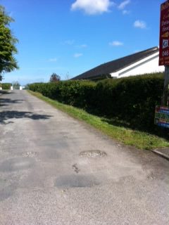 The grass was strimmed on this side of the road. The grass was strimmed on this side of the road.